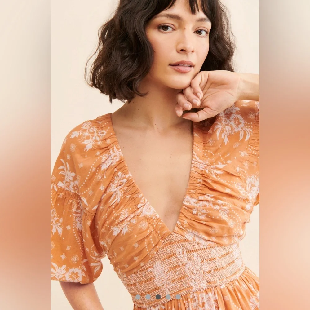 Free People Golden Hour Maxi Dress in Neutral size xl - Picture 3 of 8